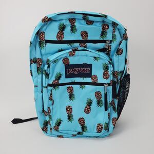 JanSport Unisex Cross Town Backpack School Bag Blue Pineapple Print